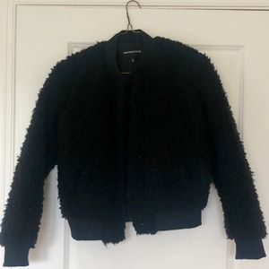 Black Faux Sherpa Jacket - Size Small